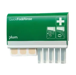 Plum QuickFix & Rinse boerenbedrog QuickFix & spoelen dispenser met 1 x 45 stuk patches en 1 x 5 Augenspülampullen 20 ml